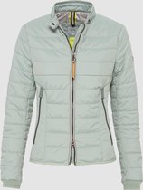 Lightly Padded Quilted Jacket With Biker Collar Light Khaki