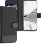 kwmobile telefoonhoesje voor OnePlus Nord CE 5G - Hoesje met pasjeshouder in antraciet / zwart - Case met portemonnee