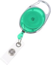 Fako Bijoux® - Porte-clés rétractable avec cordon - Goupille à roulette - Yoyo - Yoyo - Porte forfait - Nylon - 36x56mm - Transparent - Vert