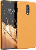 kwmobile telefoonhoesje voor OnePlus 6T - Hoesje met siliconen coating - Smartphone case in goud-oranje