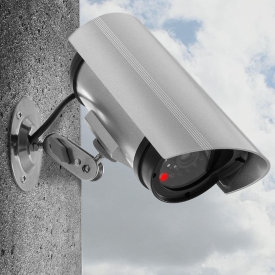 4 x O&W Security camera dummy bewakingscamera, nepcamera met rode knipperende led, gebruik binnen en buiten