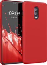 kwmobile telefoonhoesje voor OnePlus 6T - Hoesje met siliconen coating - Smartphone case in rood