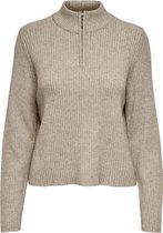 ONLY ONLKATIA L/S ZIP HIGHNEC PULLOVER CC KNT Dames Trui - Maat S