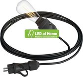 LEDatHOME – IP65 - Strijkijzersnoer - hangende buitenlamp - 5 m textielkabel - IP65 waterdichte lamphouder en stekker - inclusief LED – lamp.