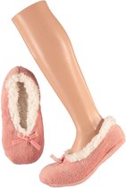 Dames ballerina sloffen/pantoffels roze maat 40-42