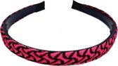 Haarband Diadeem Fantasie Print Zwart Fuchsia Roze