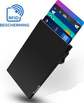 TravelR Pasjeshouder - Kaarthouder - RFID beveiliging - Zwart - Incl. Opplakbare Sleeve