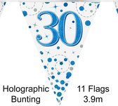 Oaktree - Vlaggenlijn Happy 30 Birthday Blue Holographic
