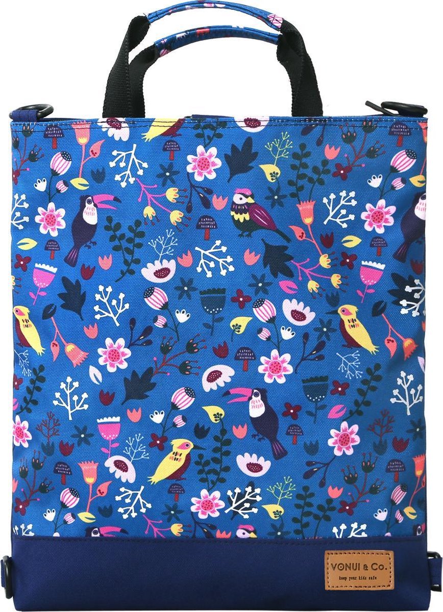 Kids Two Way Bag - Vonui & Co - Reflecterend in het donker - Vogels en Bloemen