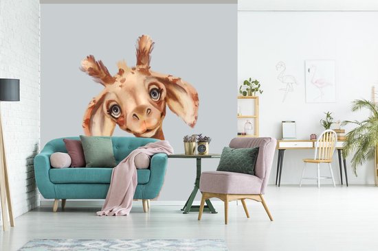 Papier Peint - Papier peint photo Girafe - Jungle - Animal - Largeur 350 cm x Hauteur 350 cm