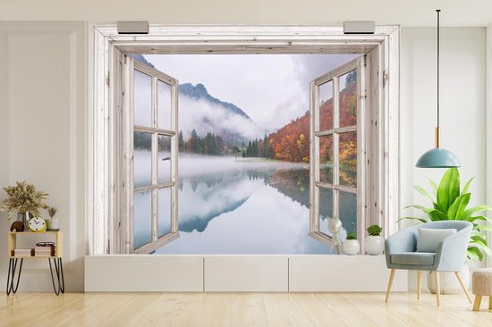 Papier peint - Papier peint photo peint Transparent - Automne - Brouillard - Largeur 320 cm x hauteur 240 cm