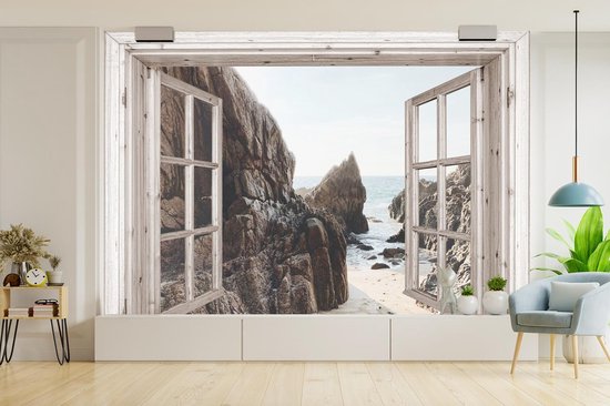 Papier peint - Papier peint photo murale Transparente - Plage - Mer - Largeur 525 cm x hauteur 350 cm