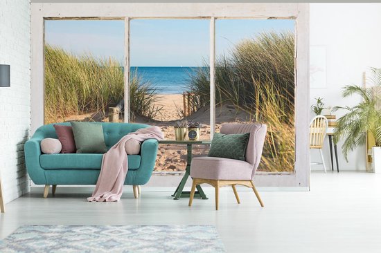 Papier peint - Papier peint photo murale Transparente - Plage - Mer - Largeur 450 cm x hauteur 300 cm