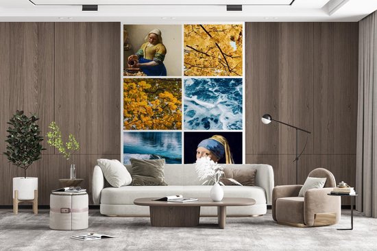 Papier peint - Papier peint photo Vermeer - Collage - Nature - Largeur 160 cm x hauteur 240 cm