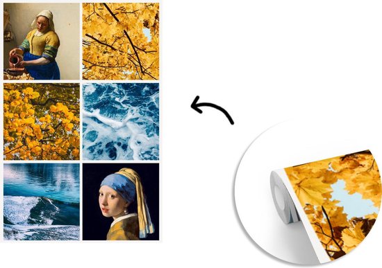 Papier peint - Papier peint photo Vermeer - Collage - Nature - Largeur 160 cm x hauteur 240 cm