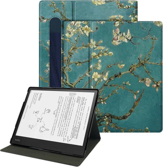 Achaté Kobo Elipsa Hoes - Met Magnetische Sluiting en Auto Sleep Functie - Cover - Origami - Amandelbloesem van Gogh - Limited Edition - High Quality
