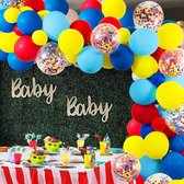 MagieQ Carnaval Circus Regenboog (Rood, Geel, Blauw)Papieren confetti ballonnenboog Feest Decoratie Versiering – Verjaardag - Helium, Latex, Folie & Papieren Confetti Ballonnen Boo