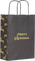 Kerst cadeau tasjes papier A5 “Golden Reindeer” 5 stuks