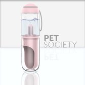 PetSociety.nl Drinkfles voor Honden met Duurzaam Filter - 330 ML - BPA vrij - Roze - 100% Lekvrij - Waterfles voor Volwassen Honden en Puppy's  - Wandelen - Voor Onderweg - Hondenc