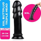 Lusty XXL Buttplug Triple Head - 28 x 6 cm - Grote Anaalplug met Zuignap - Anaal Toys - Sex Toys - Seksspeeltjes
