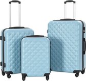 Hardcase trolley set 3 st blauw ABS