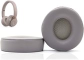 Luxe Lederen Oorkussen Set Geschikt Voor Apple Beats By Dr. Dre Solo Pro  - Vervangende Koptelefoon Earpads - Oor Kussens - Ear Pads - Oorkussens Met Memory Foam Binnenlaag - Grijs