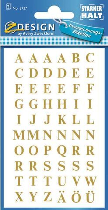 Avery AV-3727 Letteretiket 2 Vel Goud 10 Setjes met 2 Vel