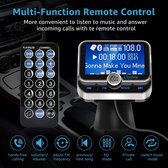 Bluetooth FM-zender voor auto, Bluetooth 5.0 draadloze auto-audioadapter met QC3.0 & 5V/2.4A Dual Charging Port, Eenvoudig te bevestigen aan luchtventilator, Handsfree Car Kit, Muz
