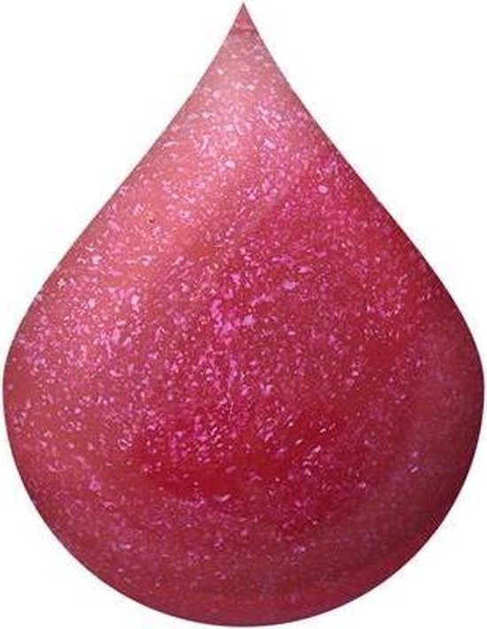 Druppel roze nagellak met glitters.