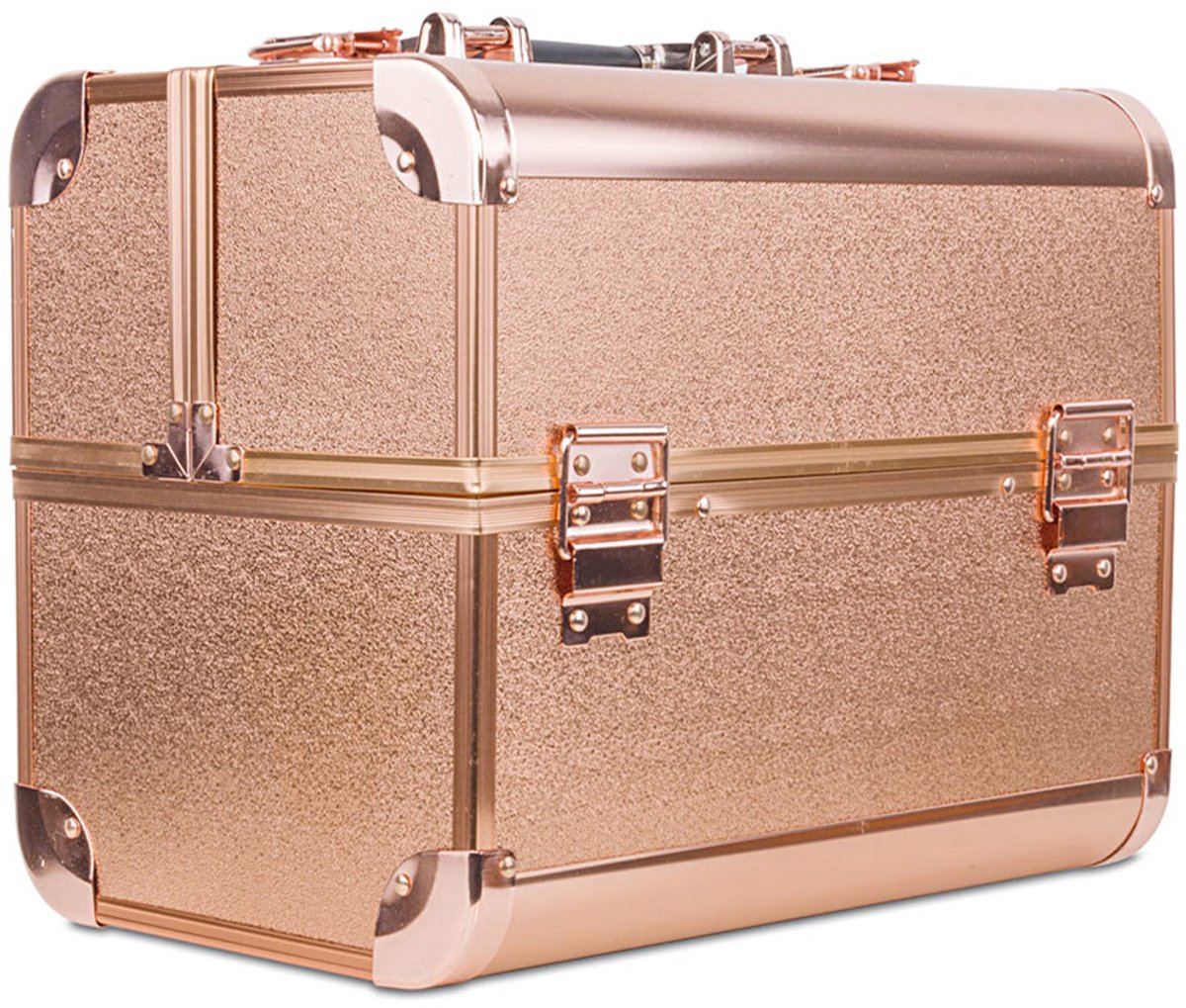 Aluminium Koffer Rosé Gold- Beauty case- make-up koffer- cosmetica koffer