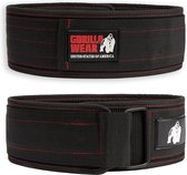 Gorilla Wear 4 Inch Nylon Lifting Belt - Zwart / Rood - M/L