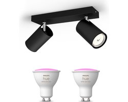 Philips Hue Kosipo Opbouwspot (Zwart) - Wit en Gekleurd Licht - Plafondspot met 2 Lichtpunten - GU10 - Hue White and Color Ambiance Image