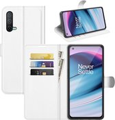 OnePlus Nord CE Hoesje - MobyDefend Kunstleren Wallet Book Case - Wit - GSM Hoesje - Telefoonhoesje Geschikt Voor OnePlus Nord CE