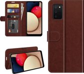 Samsung Galaxy A03s hoesje - MobyDefend Wallet Book Case (Sluiting Achterkant) - Bruin - GSM Hoesje - Telefoonhoesje Geschikt Voor: Samsung Galaxy A03s