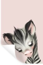 Stickers muraux - Sticker Feuille - Zebra - Rose - Pastel - 40x60 cm - Feuille Adhésive - Stickers muraux Chambre Enfant - Papier Peint Auto Adhésif