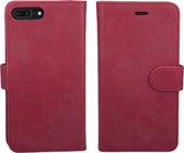 GSMNed - Wallet Softcase - bookcase - pasjeshouder - Booktype voor iPhone SE (2020) - 8 - 7 – rood Leer