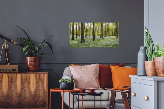 Sticker Muursticker Forest - forêt animée au printemps - 80x40 cm - film autocollant - sticker mural repositionnable