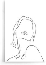 Walljar - Outline Woman - Muurdecoratie - Poster