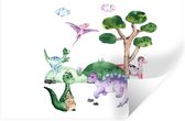 Muurstickers - Sticker Folie - Kinderkamer - Kleuren - Dinosaurus - Jongens - Meisjes - Kinderen - 90x60 cm - Plakfolie - Muurstickers Kinderkamer - Zelfklevend Behang - Zelfklevend behangpapier - Stickerfolie