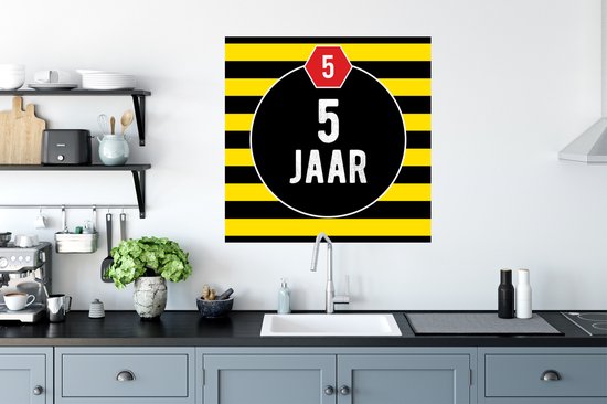 Stickers Stickers muraux - Année anniversaire - Jaune - Zwart - 80x80 cm - Feuille adhésive