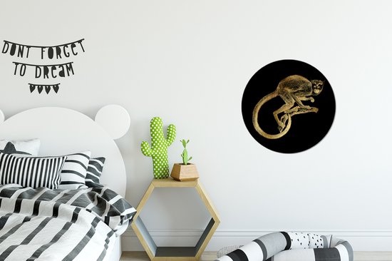 Wall Circle - Wall Circle - Vintage - Singe - Goud - Aluminium - ⌀ 30 cm - Intérieur et Extérieur