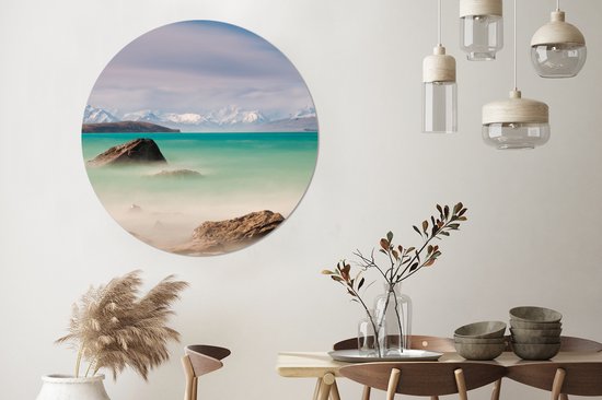 Cercle mural - Cercle mural Indoor - ⌀ 150 cm - Plastique - Montagnes - Water - Nouvelle-Zélande