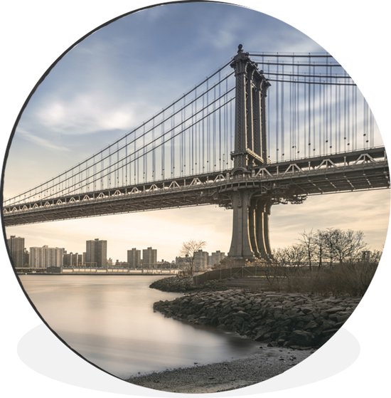 WallCircle - Wall Circle - Wall Circle - Pont - Amérique - New York - Aluminium - Dibond - 90x90 cm - Intérieur et Extérieur