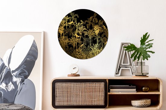 Cercle mural - Cercle mural - Jungle - Or - Zwart - Aluminium - ⌀ 60 cm - Intérieur et Extérieur