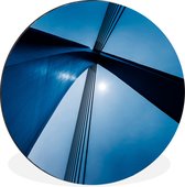 WallCircle - Cercle mural - Cercle mural - Pont - Blauw - Abstrait - Aluminium - Dibond - 140x140 cm - Intérieur et Extérieur