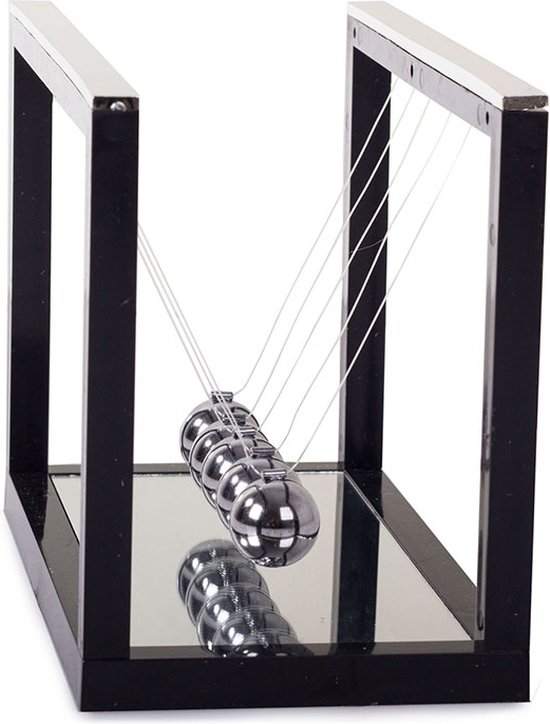 Newton pendel balance ballen - Pendulum - 5 Ballance balls - Science - Natuurkunde - Zwarte basis - VERK GROUP