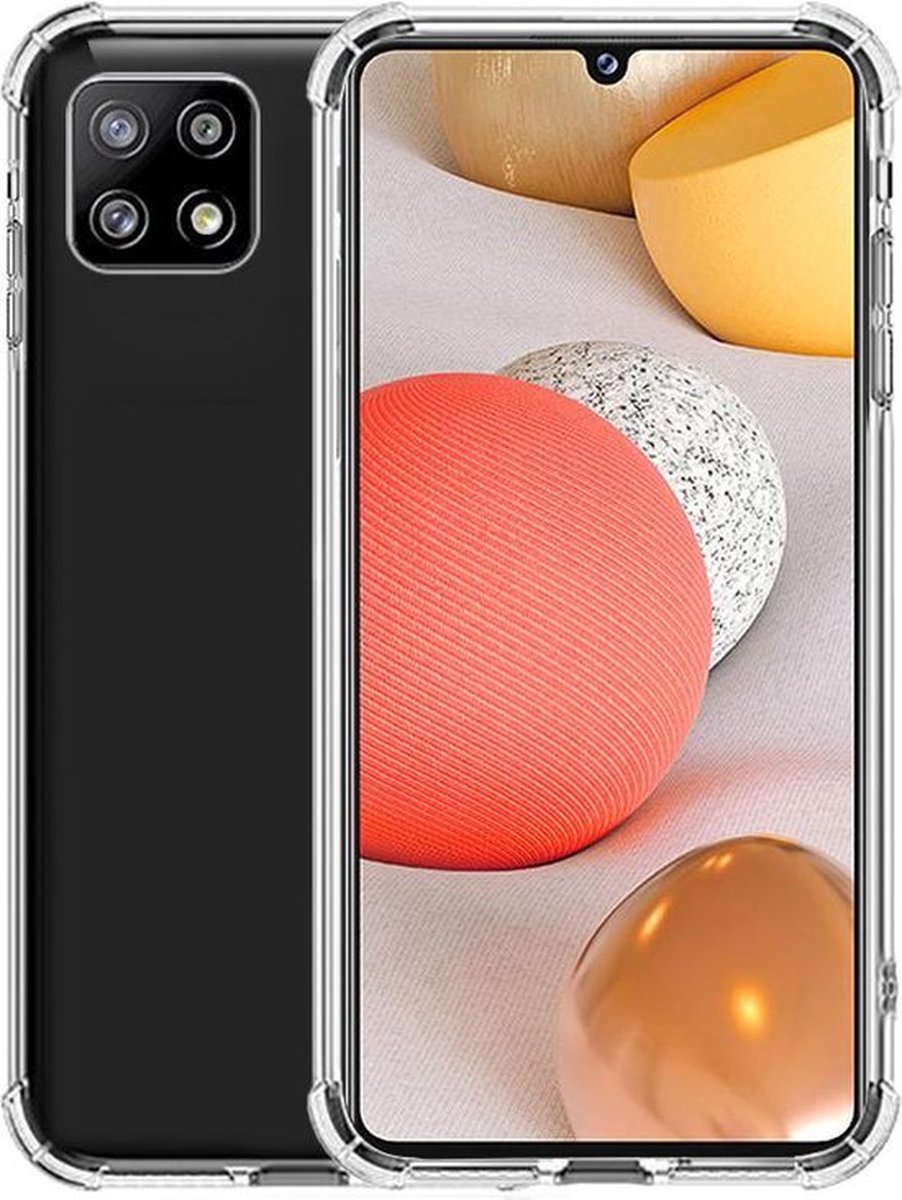 Anti shock siliconen case - Extra sterke hoeken back cover -Geschikt voor Samsung Galaxy A22 5G- stoot rubber siliconen - transparant