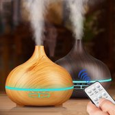 Luxe Aroma Diffuser 550ML met Afstandsbediening - Luchtbevochtiger – Verdamper – Aromatherapie - Geurverspreider - Donkerbruin