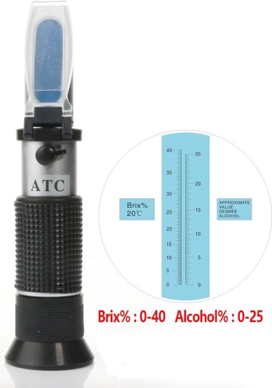 Refractometer Alcohol Alcoholometer meter 0~25% ATC concentratiemeter /  HaverCo | bol.com