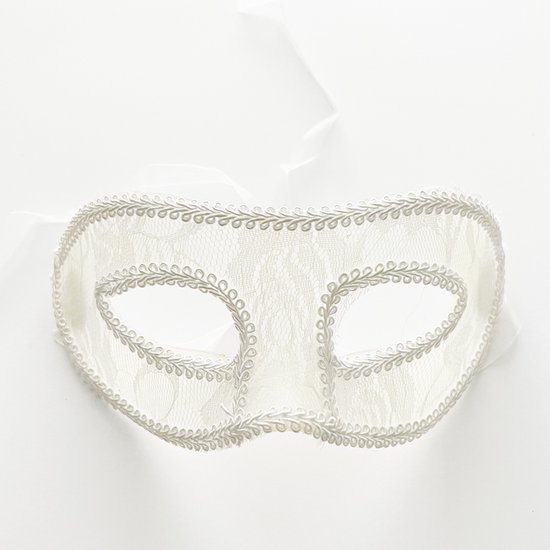 Venetiaans Masker - Stof - Wit